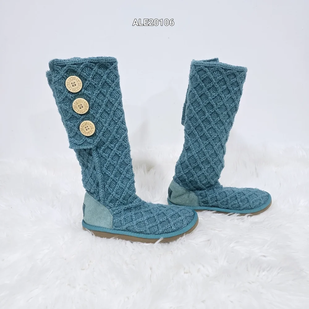 UGG style knit boots Classic Cardy model Turquoise Color Sz.6